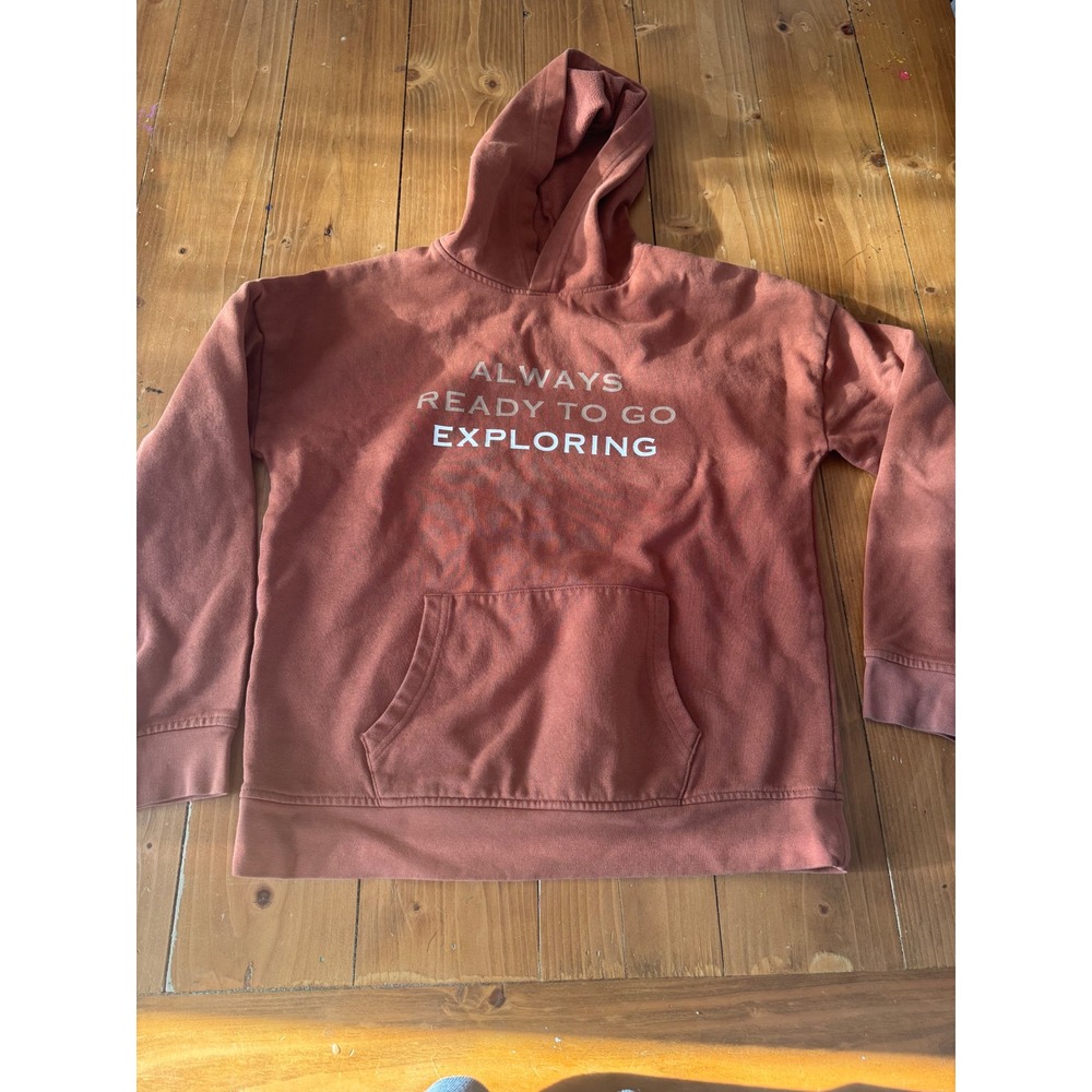 Thereabouts Kids Orange Graphic Hoodie Always Ready To Go Exploring Medium 10 12